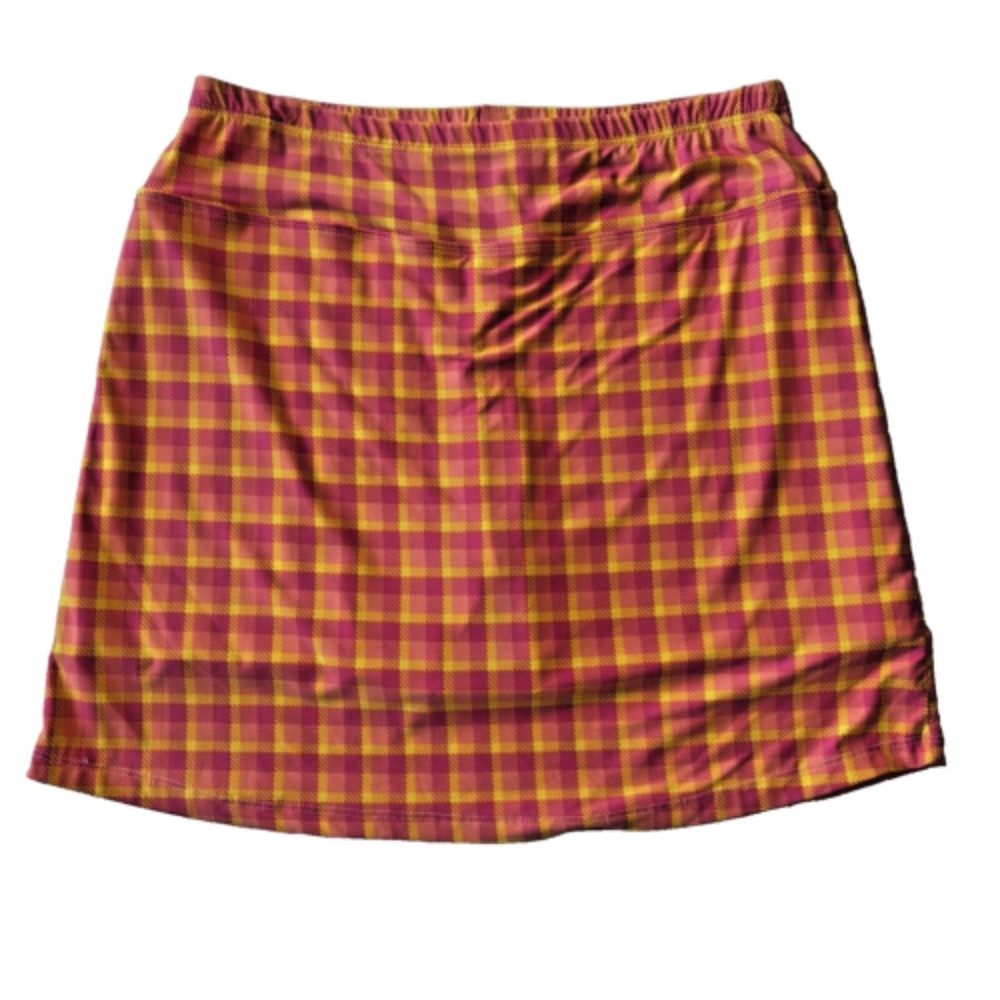 B SKINZ Athletic Golf Skirt Skort Women's Medium Pink & Yellow Stretch USA